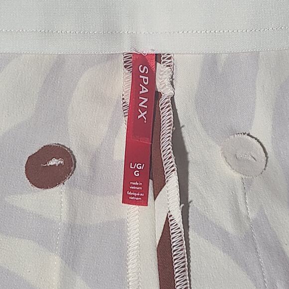 SPANX On The Go Print Ankle Slim Straight Leg Brown Zebra Print Pants L - Picture 2 of 8